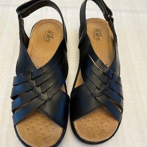 Black Leather Sandals by Catherine’s